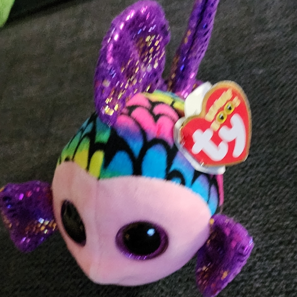 TY Beanie Boos Fliopy. Be B To Uh I Colorful Fish Plush Toy